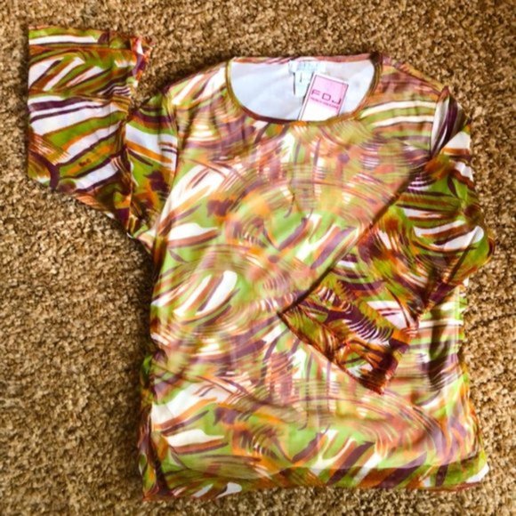 Swirl Paint Sheer Blouse - Picture 4 of 9